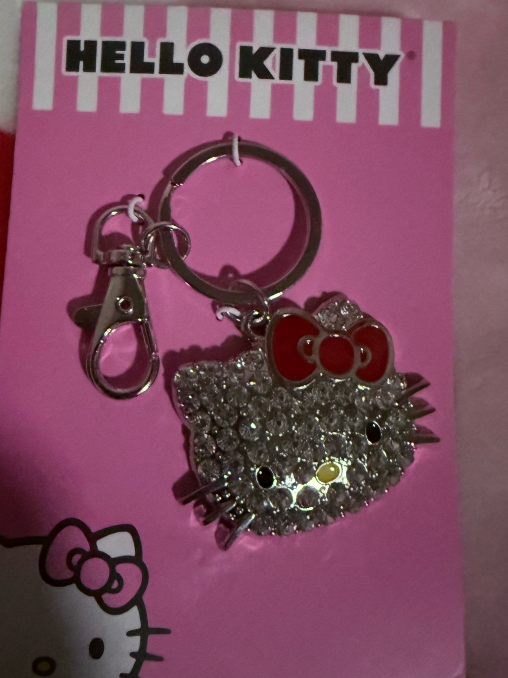 NWT Hello Kitty Pink & Red Crystal Keyring by Hello Kitty - Picture 2 of 3